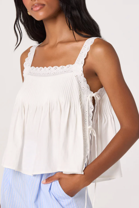 Lori Eyelet Babydoll Tank Top