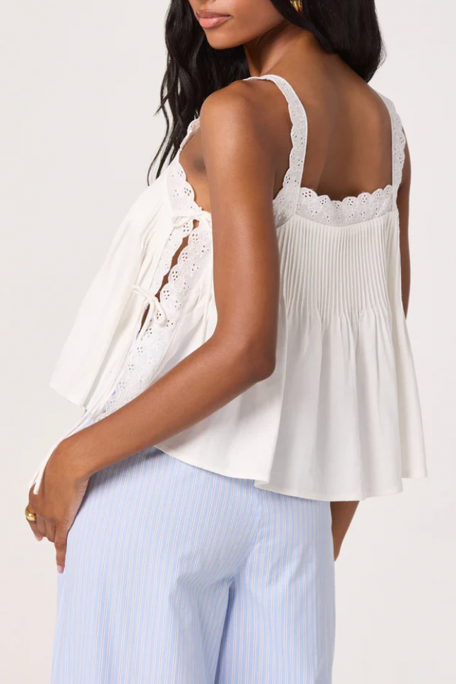Lori Eyelet Babydoll Tank Top