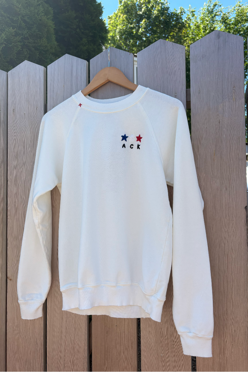 "ACK" Mini Stars Sweatshirt - White