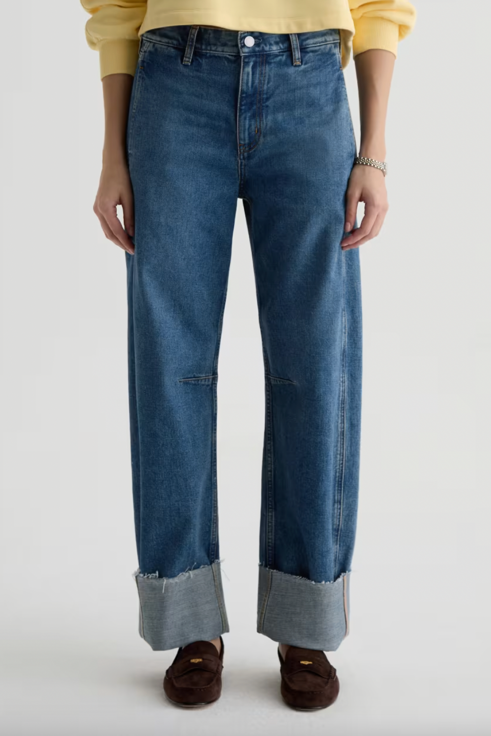Mercer Cuffed High Rise Barrel Jean