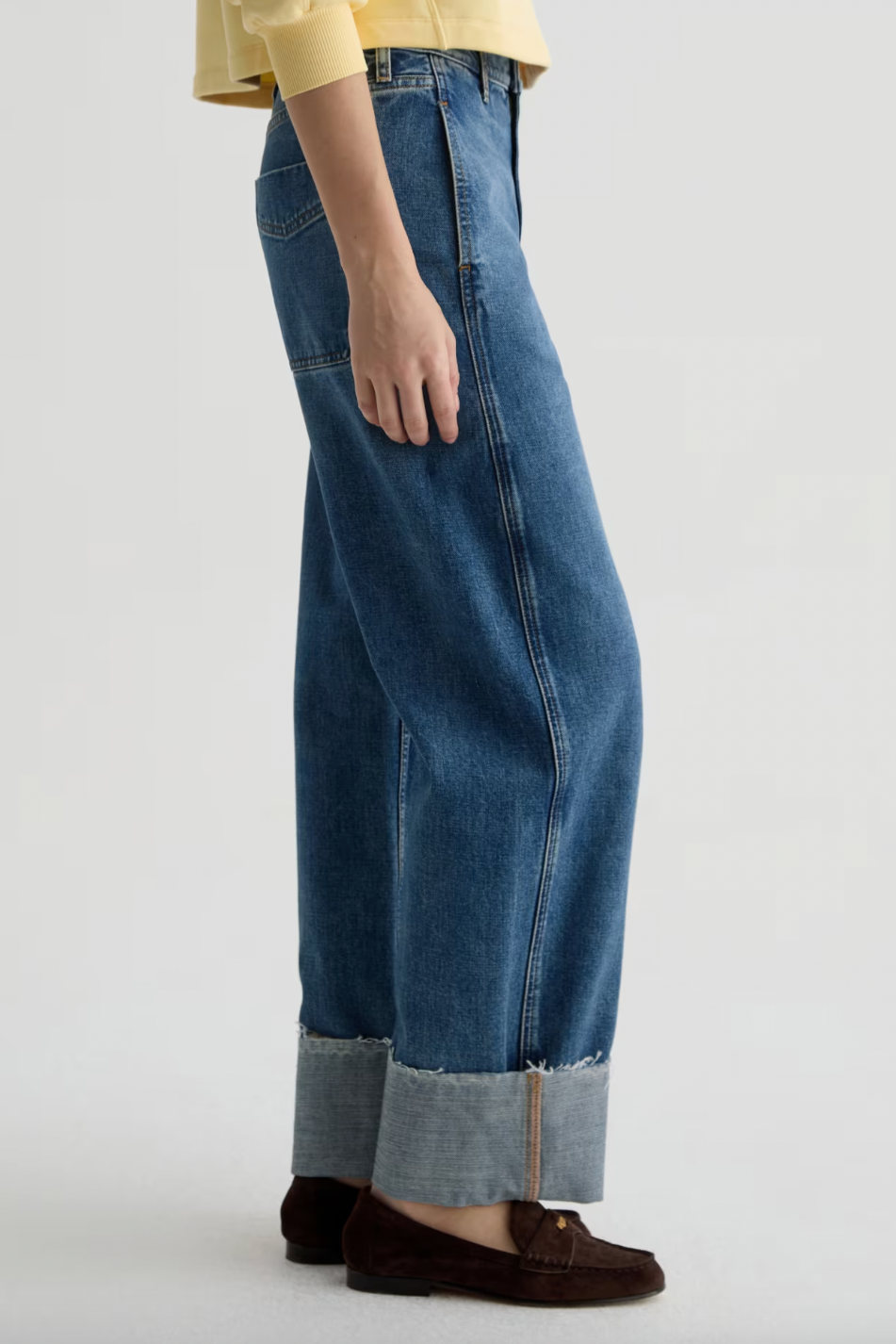 Mercer Cuffed High Rise Barrel Jean