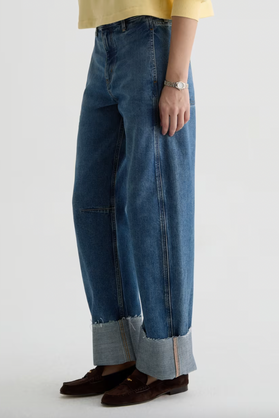 Mercer Cuffed High Rise Barrel Jean