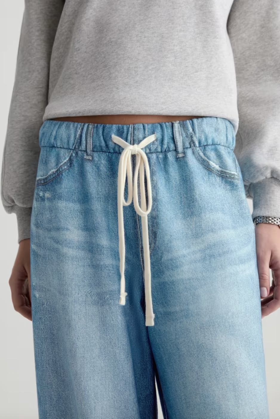 Stella Off-Duty Printed French Terry Denim Sweatpant