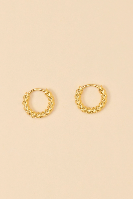 Serendade Textured Mini Hoop - Gold