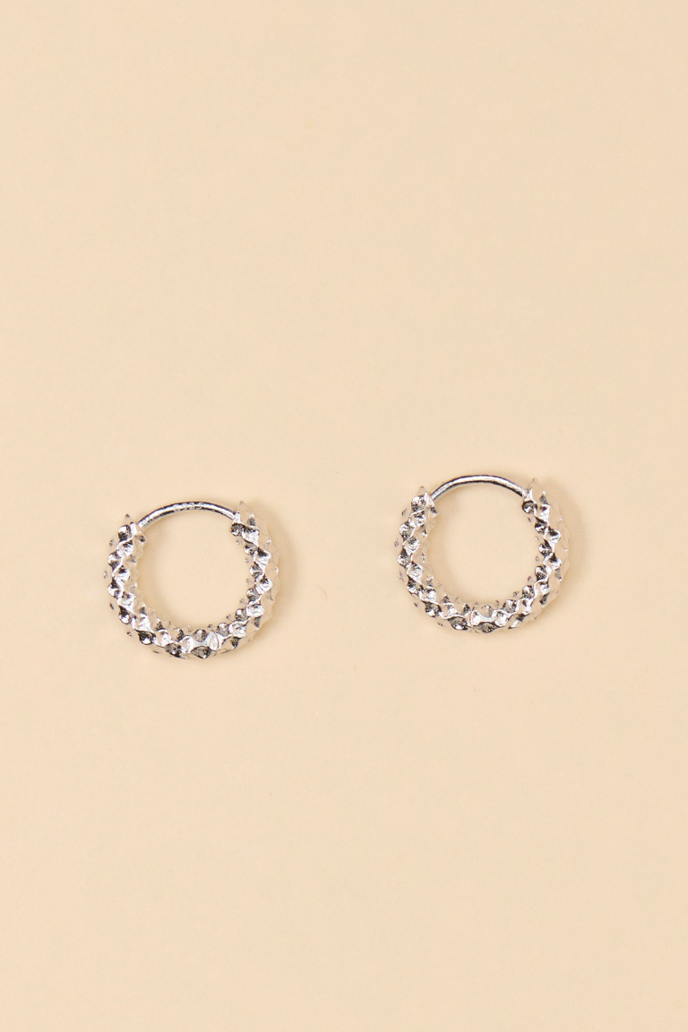 Serendade Mini Textured Hoop - Silver