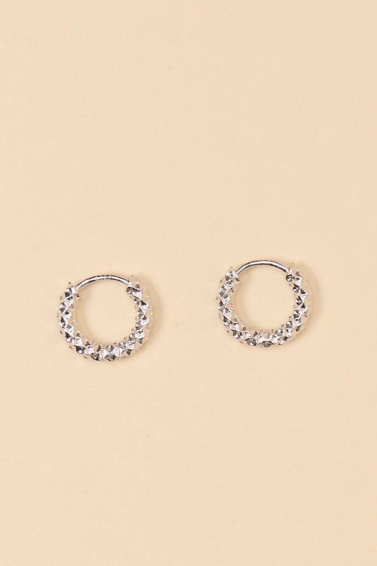 Serendade Mini Textured Hoop - Silver