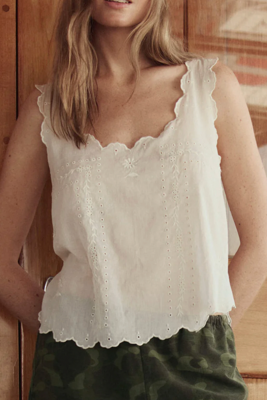 The Scalloped Eyelet Tank