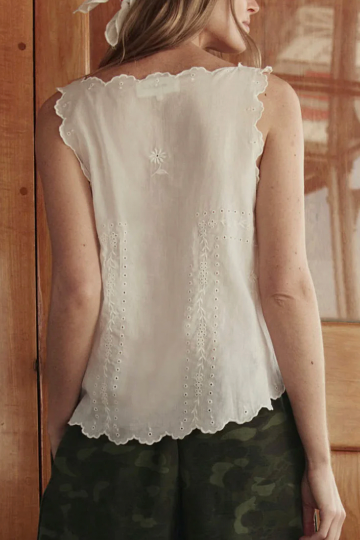 The Scalloped Eyelet Tank