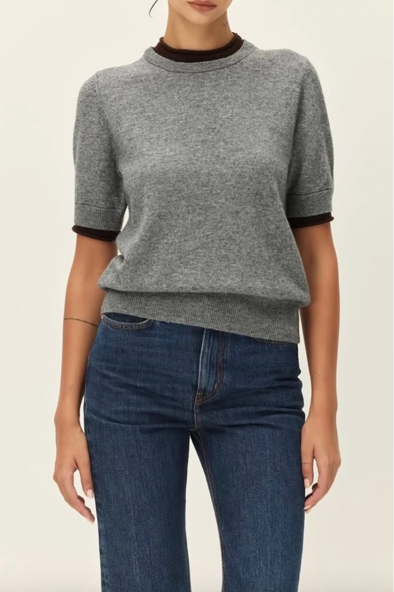 Sloane Contrast Crew Neck Sweater