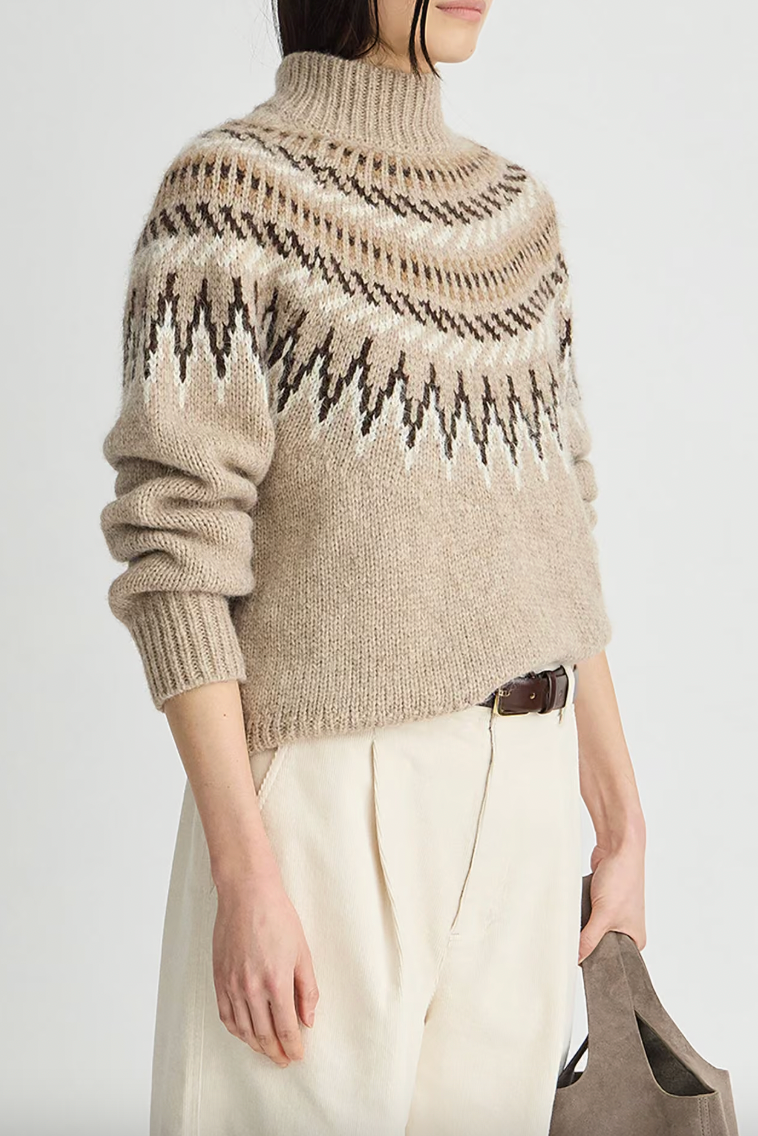 Fair Isle Mock Neck