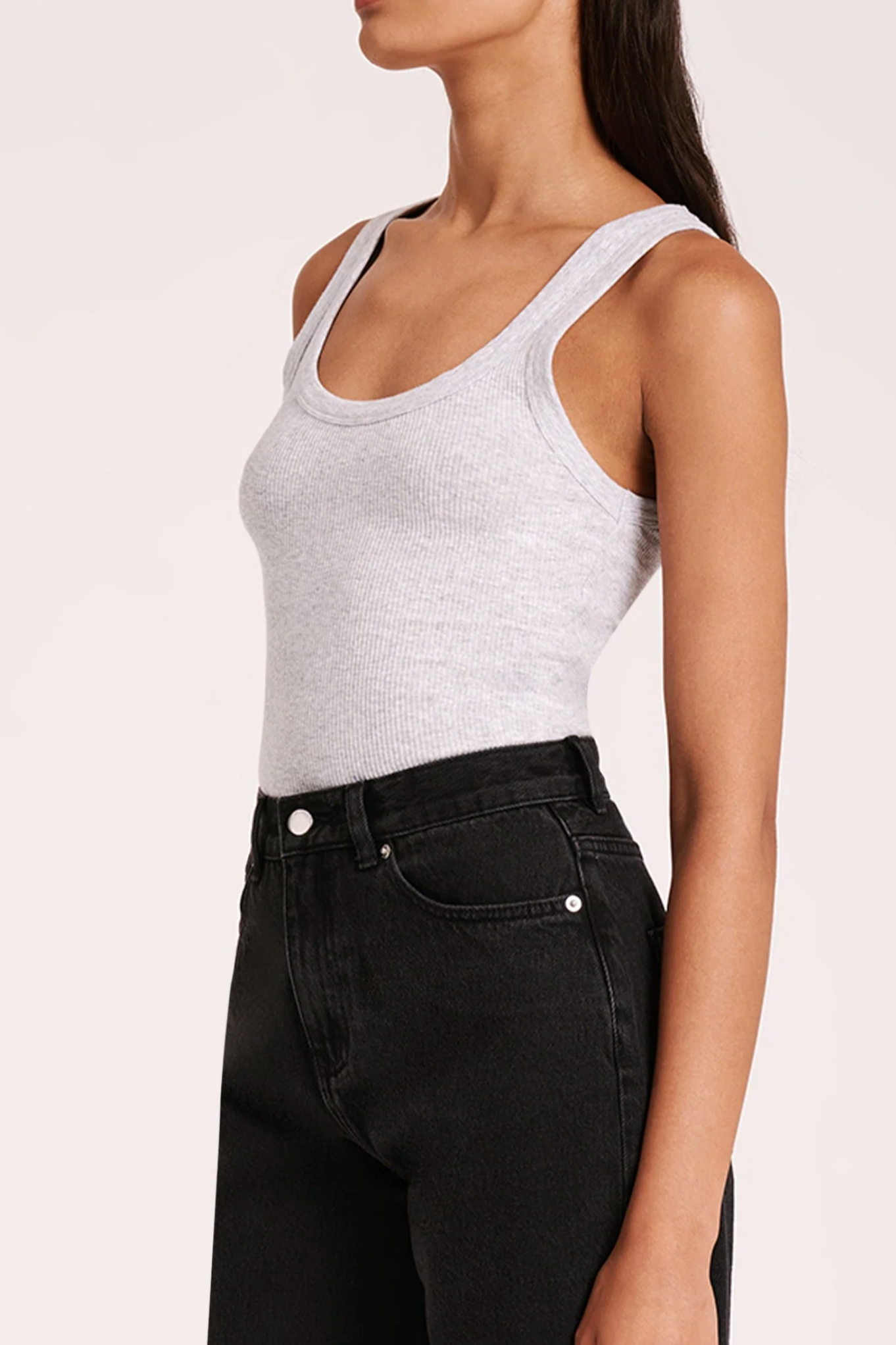 Organic Rib Singlet  -GreyMarle