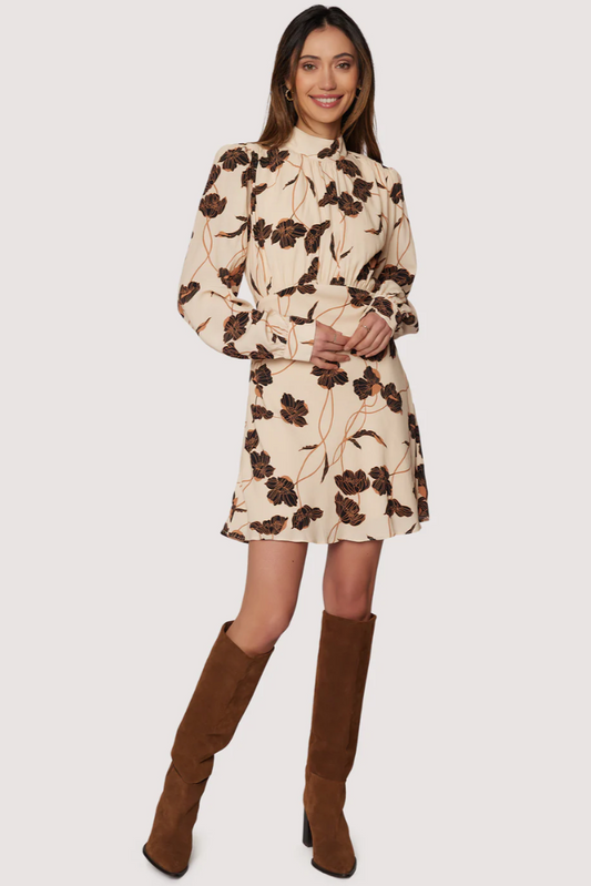 Echoes of Romance Mini Dress - Cream Floral