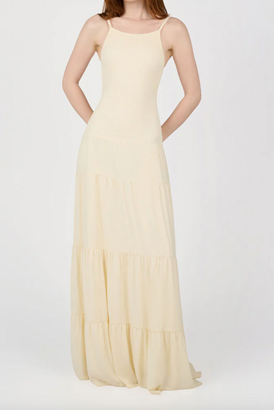 Smocked Drop Waist Maxi Dress