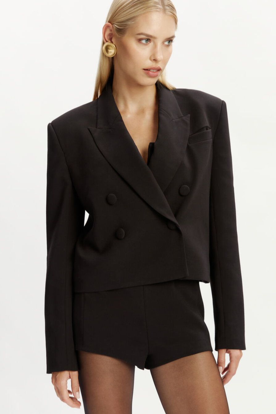Jezel Double Breasted Blazer - Black