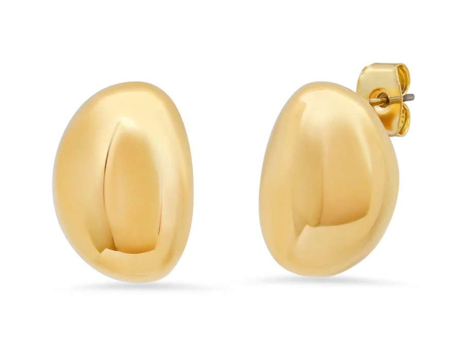 Gold Vermeil Bean Studs