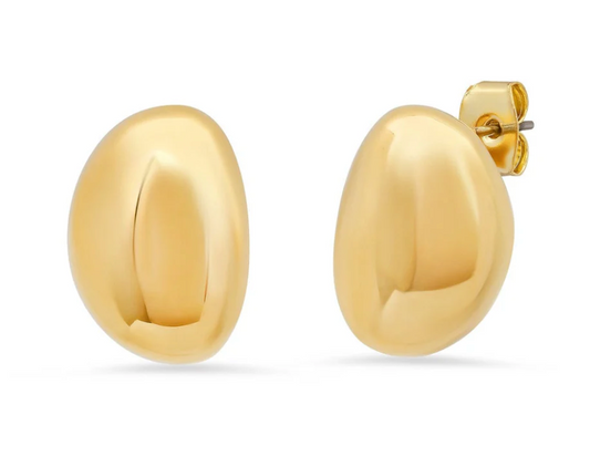 Gold Vermeil Bean Studs