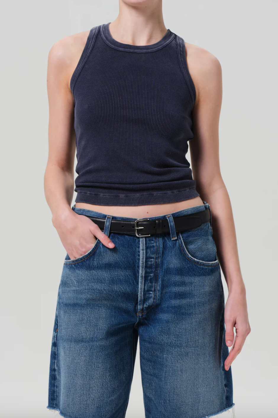 Isabel Rib Tank- Mineral Navy