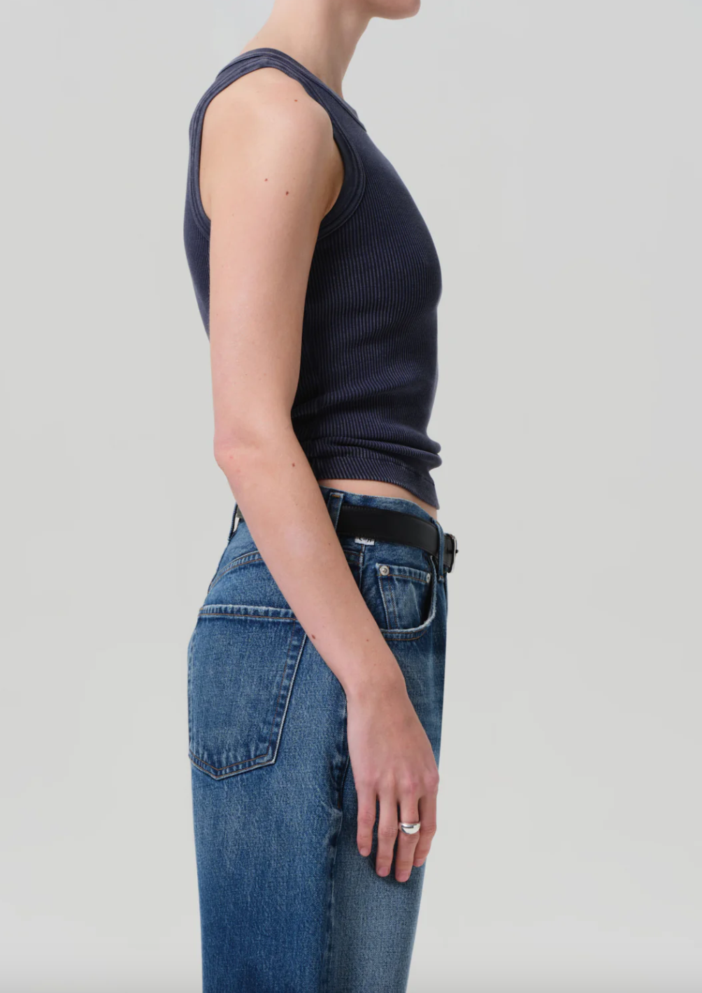 Isabel Rib Tank- Mineral Navy
