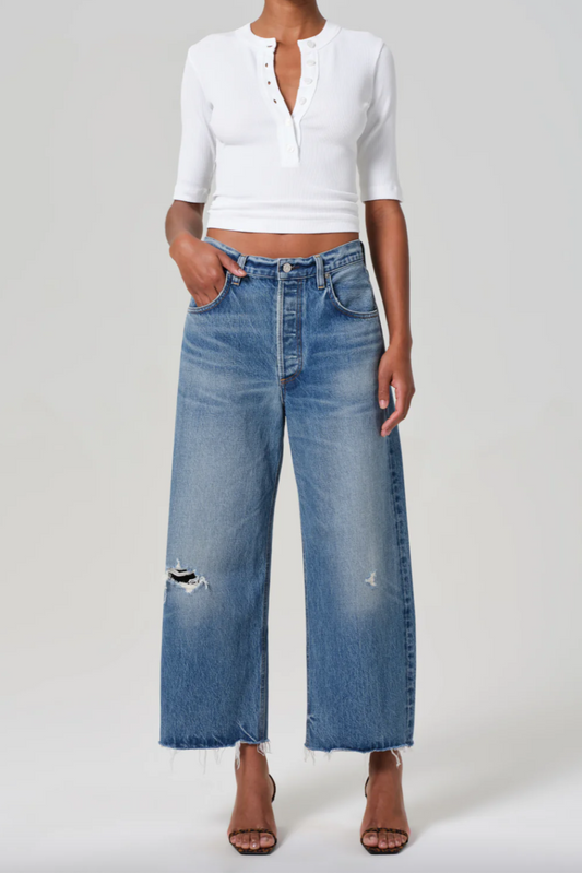 Ayla Raw Hem Cropped- Solano
