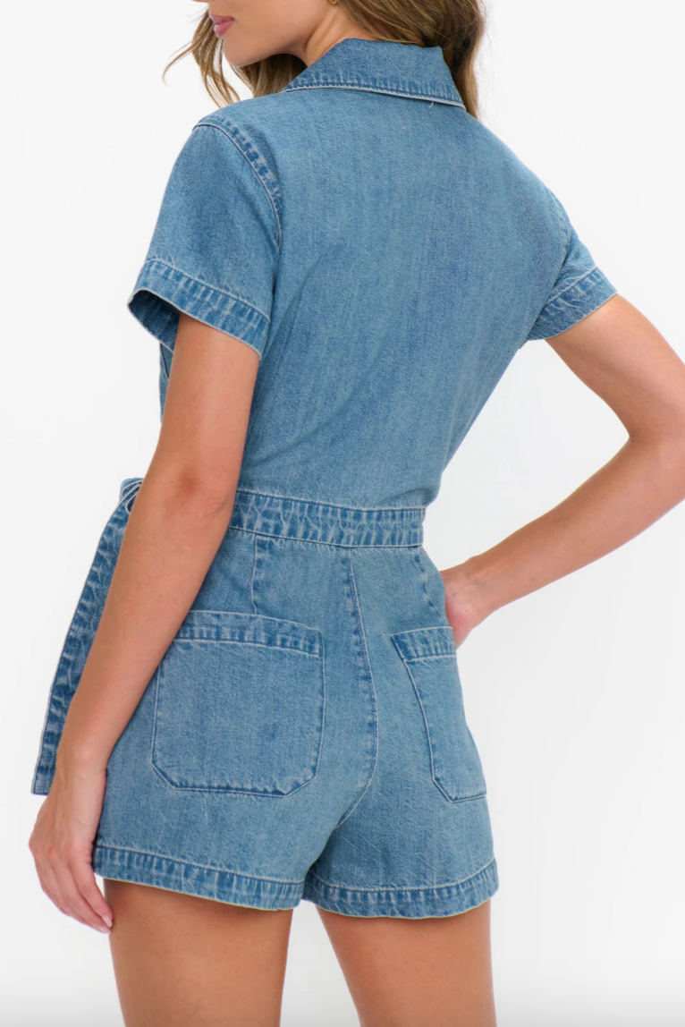 Stateside Romper- Hazy Blue