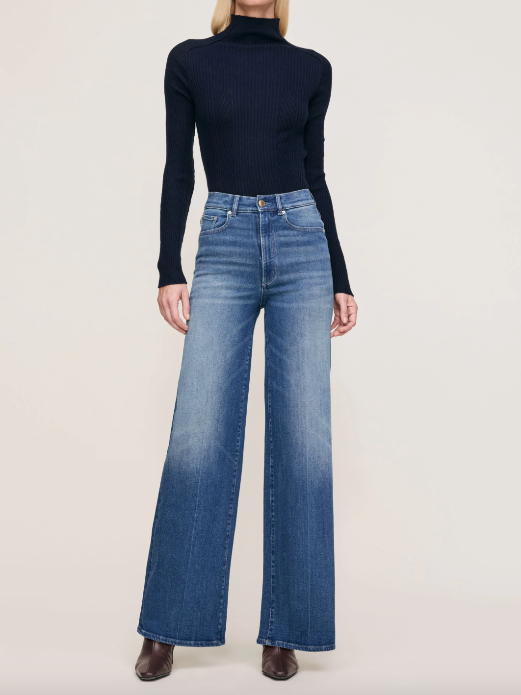 Hepburn Wide Leg High Rise 32" Jeans - Oceanside