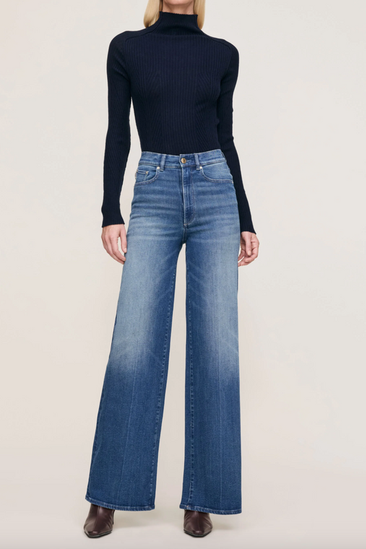 Hepburn Wide Leg High Rise 32" Jeans - Oceanside