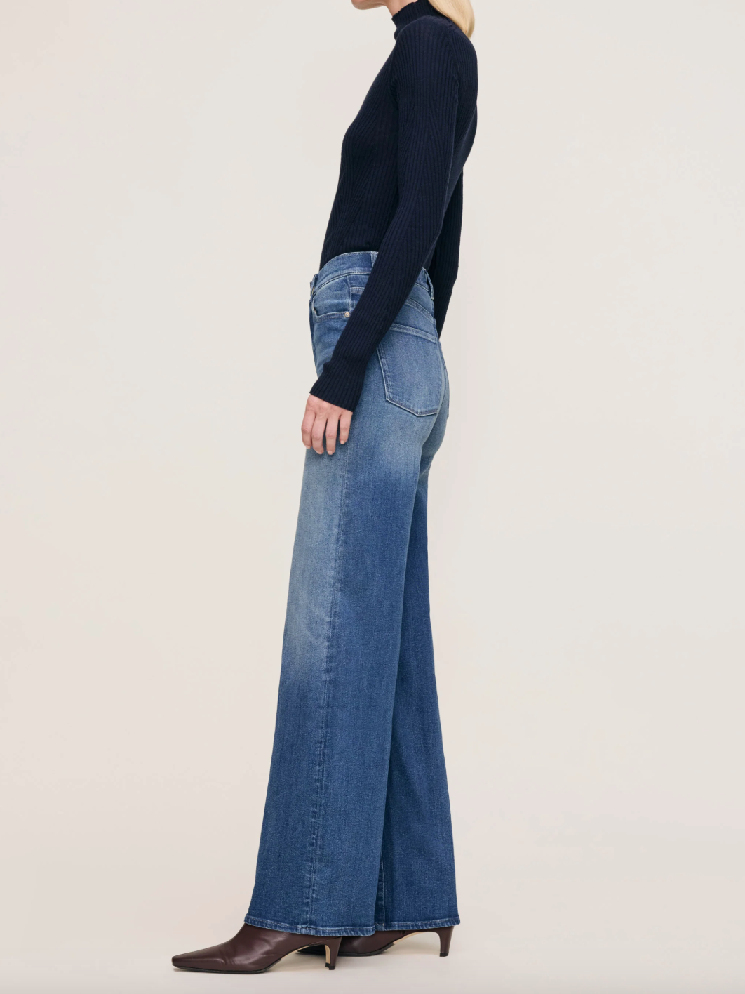 Hepburn Wide Leg High Rise 32" Jeans - Oceanside