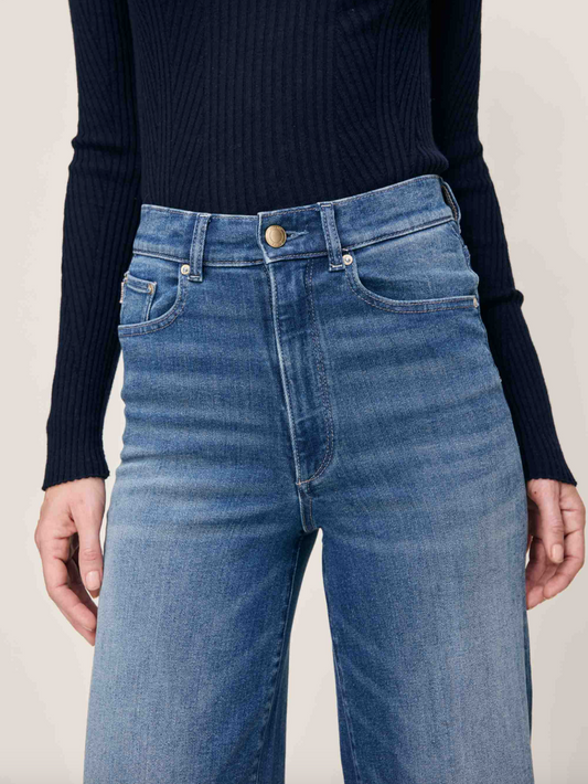 Hepburn Wide Leg High Rise 32" Jeans - Oceanside