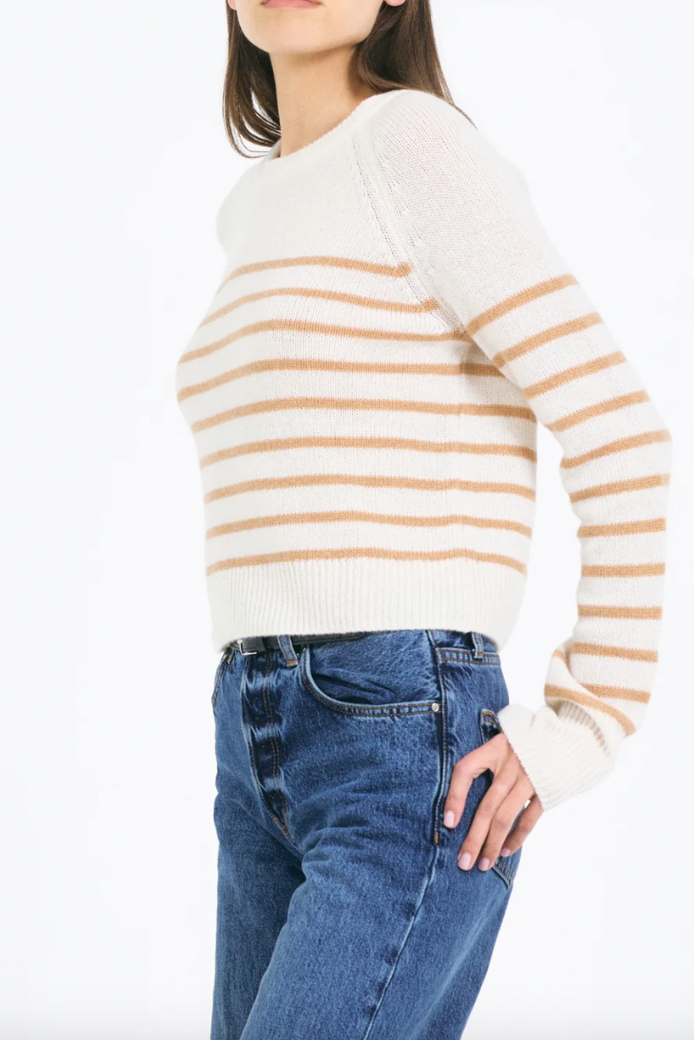 Blakely Cashmere Pullover - Ivory Combo