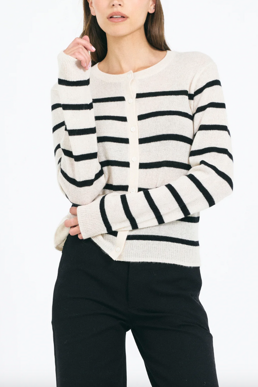 Forbes Cashmere Cardigan - Bone Combo