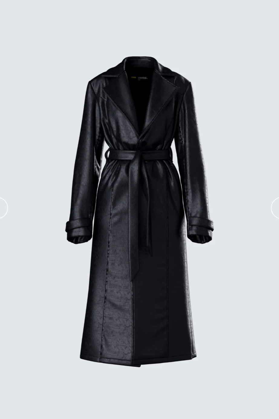 Vegan Longline Coat - Black