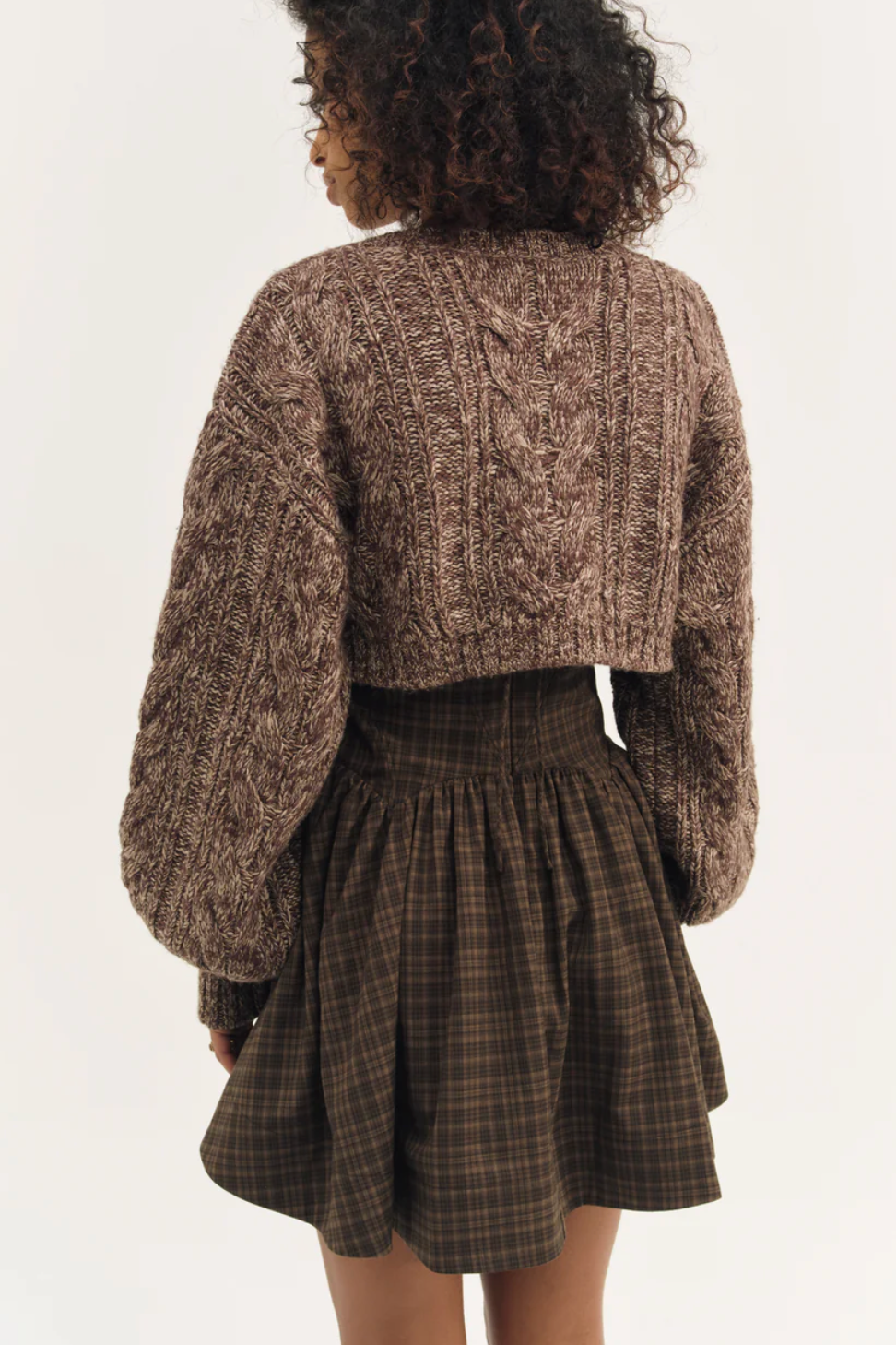 Nathalie Crop Cardi - Brown