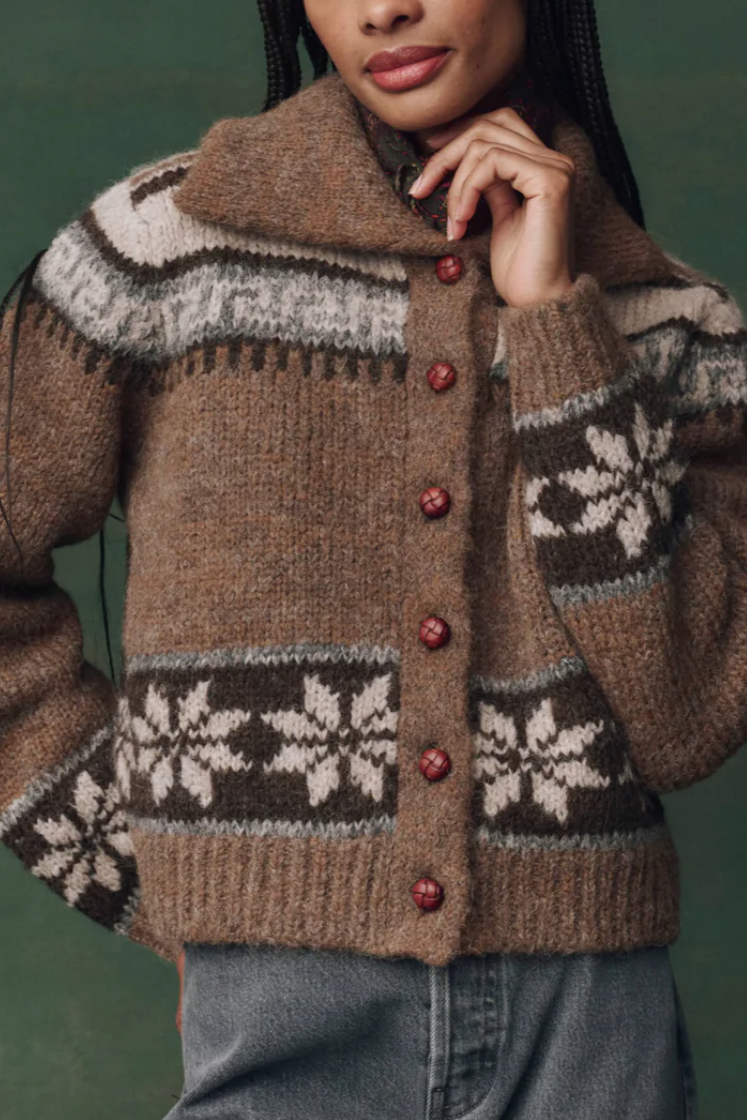 The Nordic Scholar Cardigan- Hickory Fair Isle