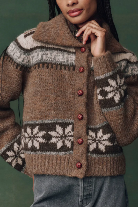 The Nordic Scholar Cardigan- Hickory Fair Isle