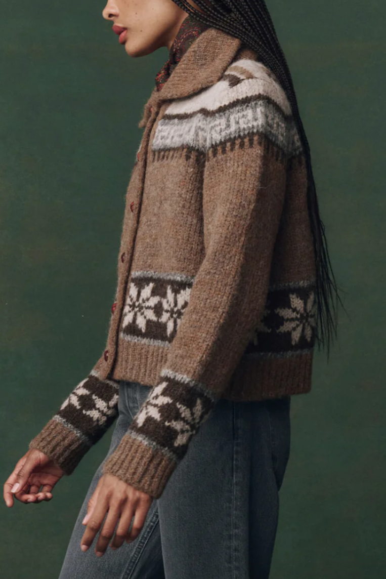 The Nordic Scholar Cardigan- Hickory Fair Isle