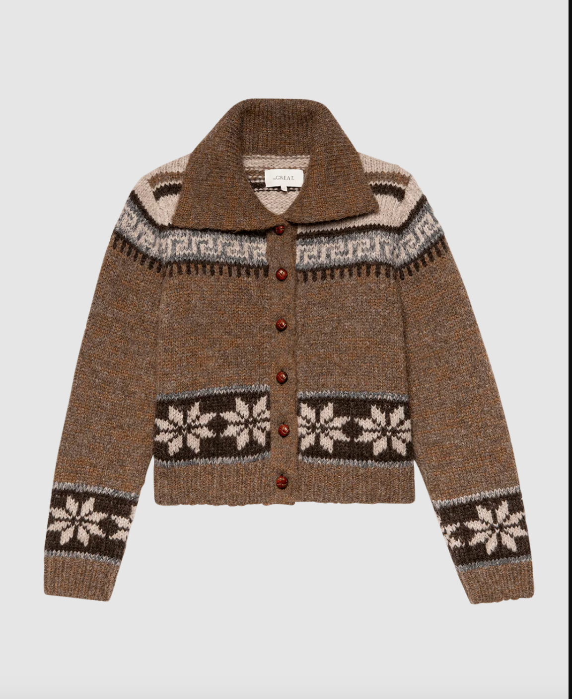 The Nordic Scholar Cardigan- Hickory Fair Isle