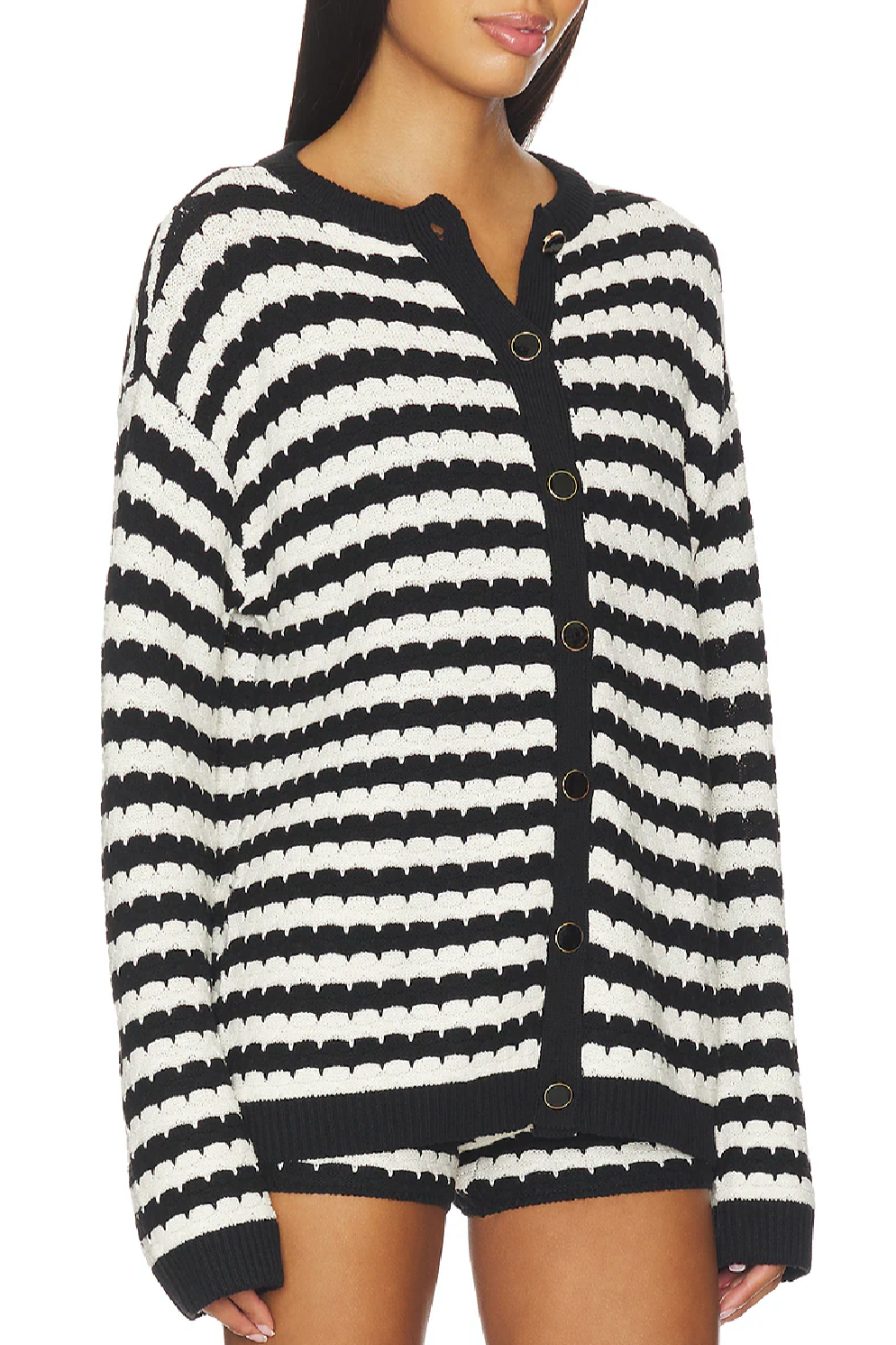 Inez Cardigan - B/W stripe