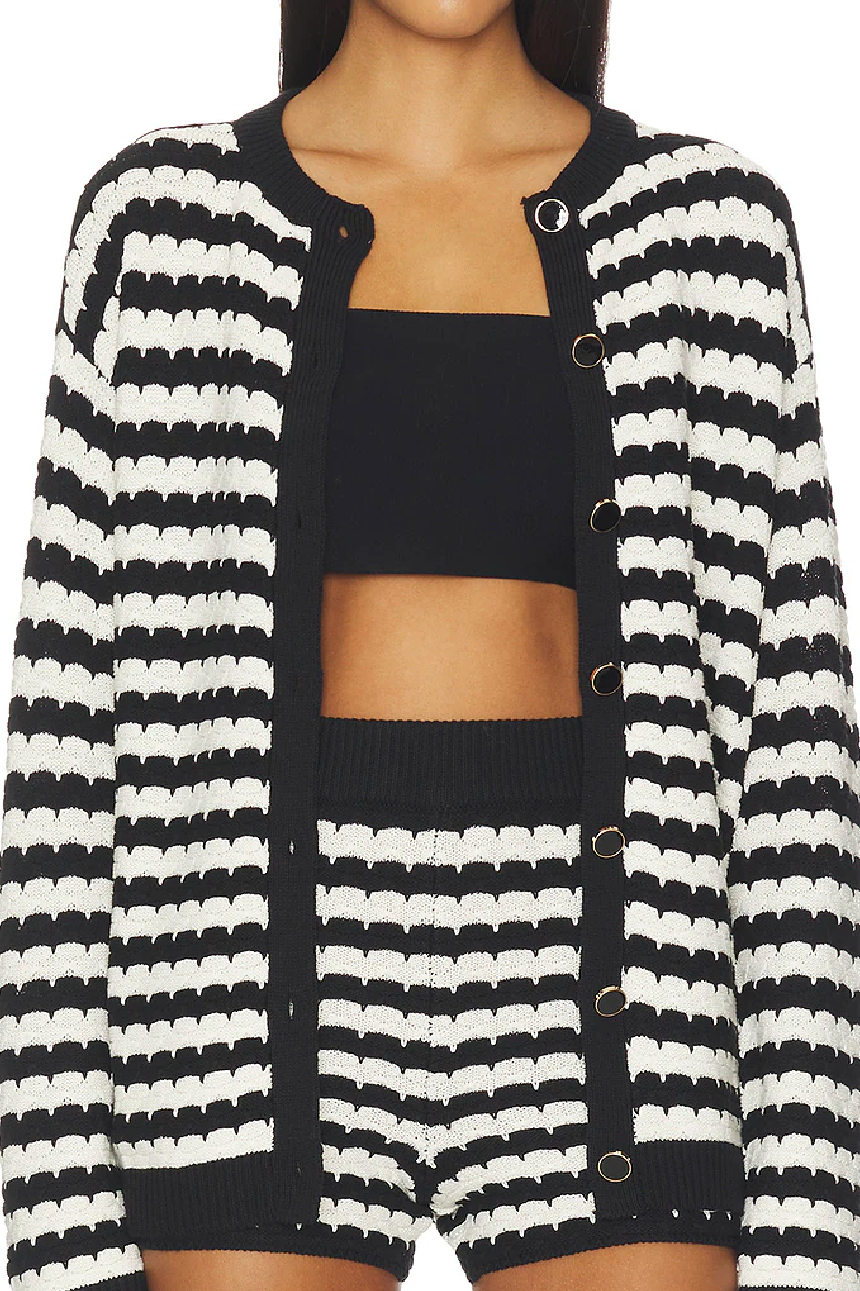 Inez Cardigan - B/W stripe