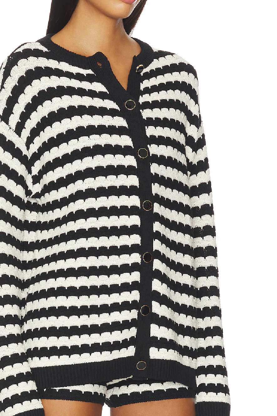Inez Cardigan - B/W stripe