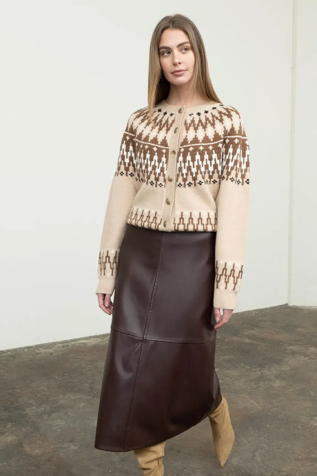 Isle Hairy Cardigan - Tan Multi