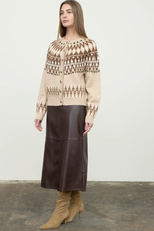 Isle Hairy Cardigan - Tan Multi