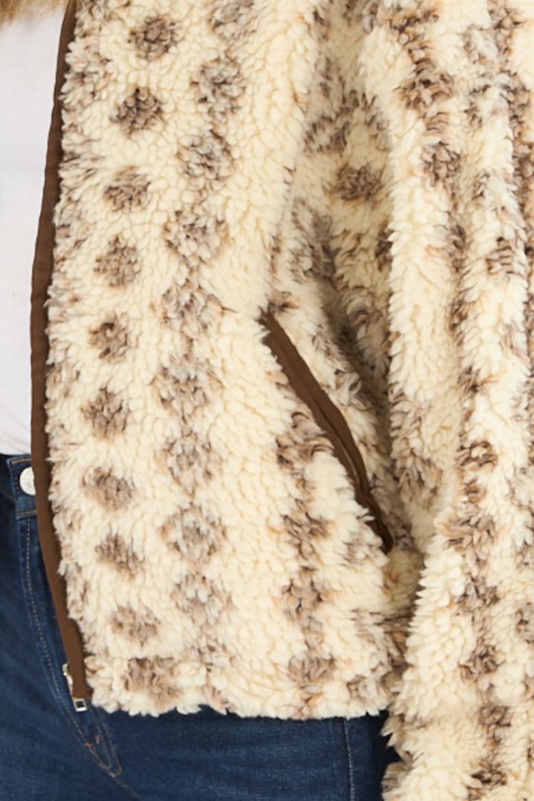 Teddy Zip Up Jacket - Cream