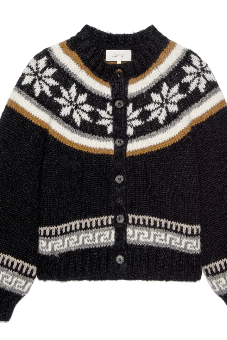 The Snowflake Ice Rink Cardigan - Black