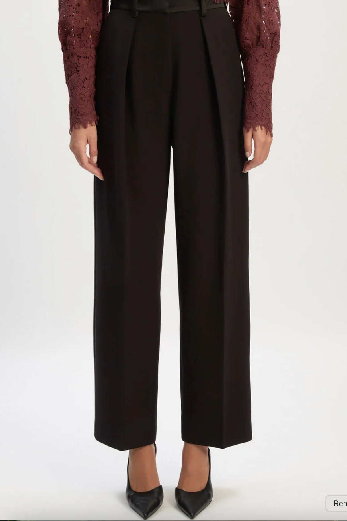 Fia Satin High Rise Pant - Black