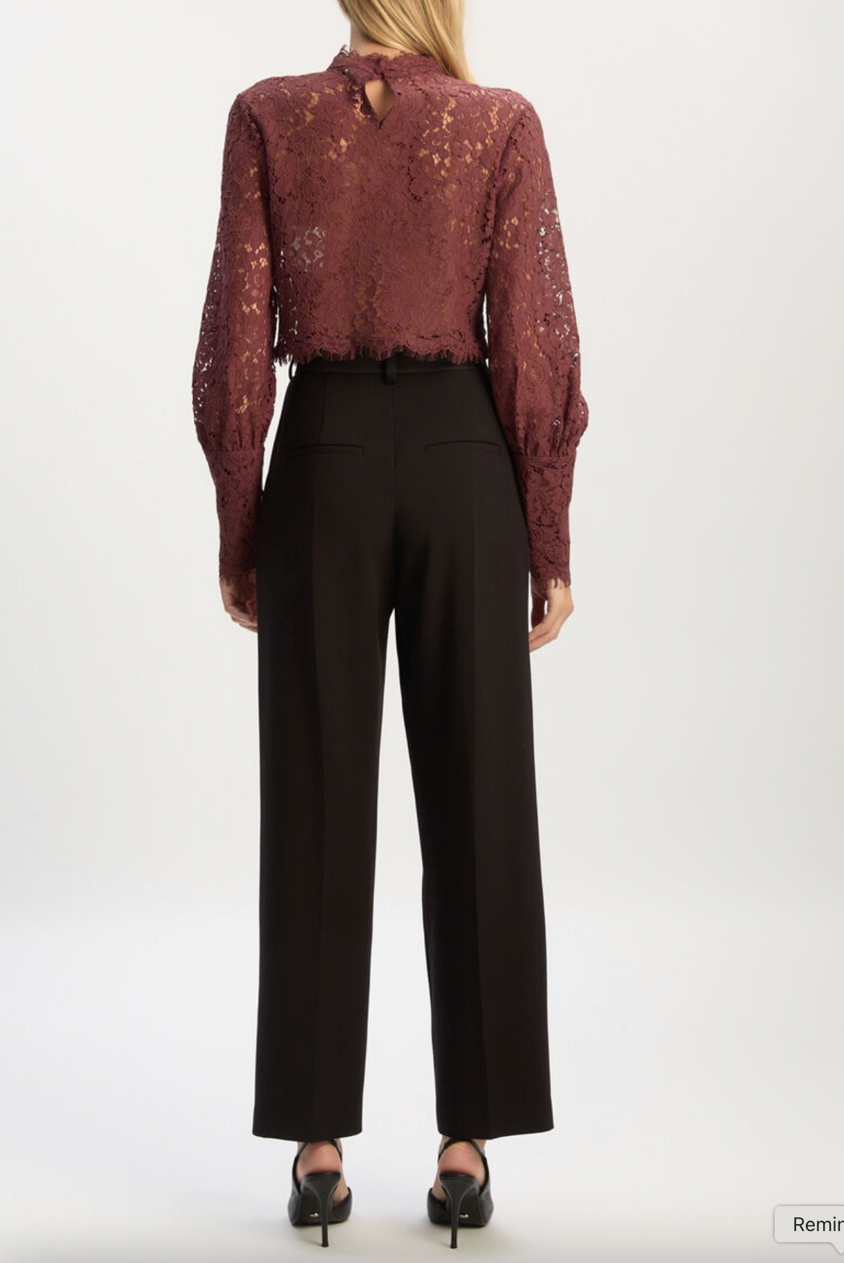 Fia Satin High Rise Pant - Black