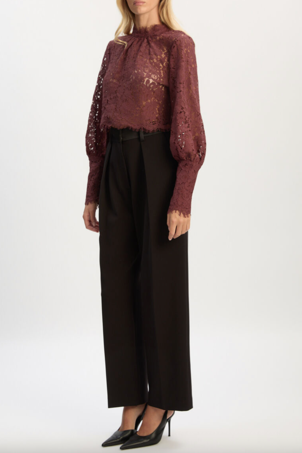 Fia Satin High Rise Pant - Black