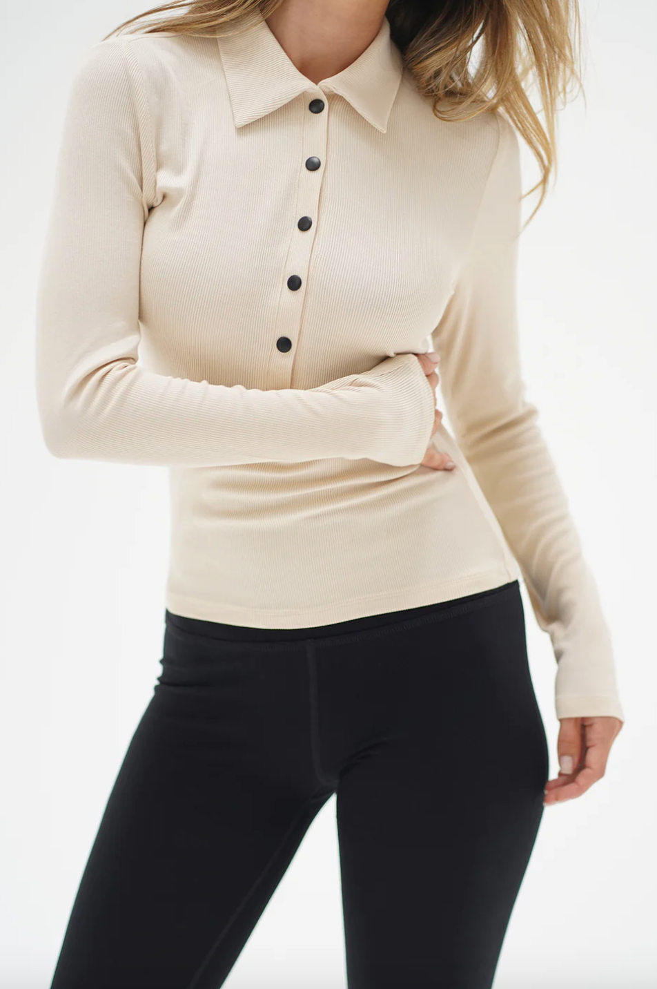 Kylee Snap Tee- Bone