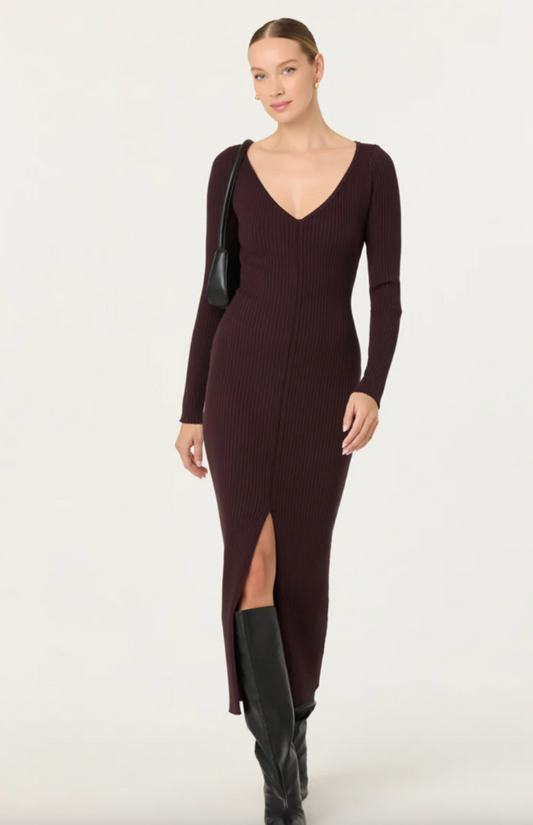 Glenda Sweater Dress - Dark Brown