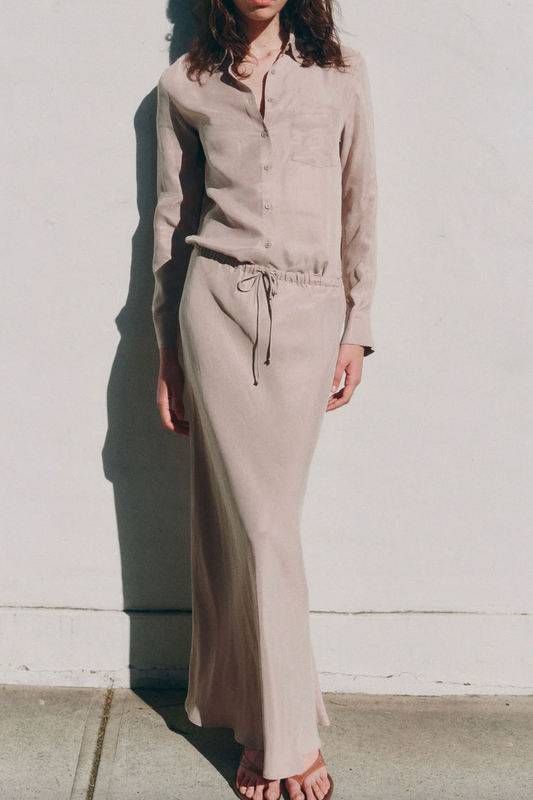 Nikkia Cupro Maxi Skirt - Mink