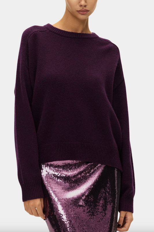 Rai Crewneck Sweater - Eggplant